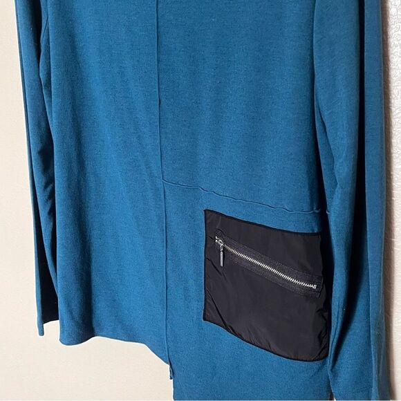Liv by Habitat Blue Asymmetric Long Sleeve with Pocket Tunic Top Size  Large - Picture 4 of 9